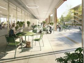 Campus Technik Grenchen - Gebäudeaussenansicht - Entwurf - Cafeteria