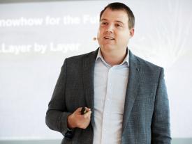 Nicolas Bouduban, CEO swiss m4m center in Bellach, an der hftm-Diplomfeier im SIPBB am 1. Oktober