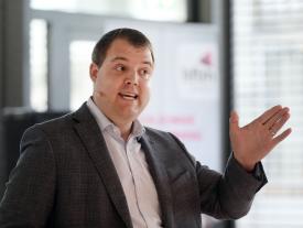 Nicolas Bouduban, CEO swiss m4m center in Bellach, an der hftm-Diplomfeier im SIPBB am 1. Oktober