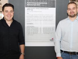 Marc Flückiger und Raphael Friedli präsentieren ihre Diplomarbeit an der Diplomausstellung an der hftm in Biel/Bienne